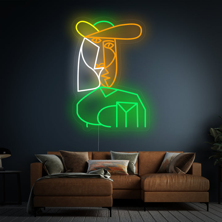 "Busto Di Donna Pablo Picasso" Insegna al neon