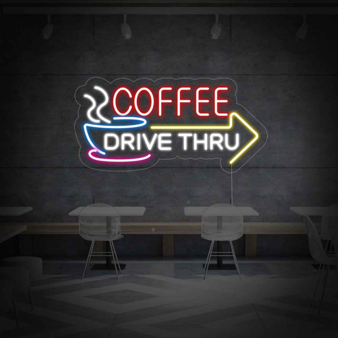 "Coffee Drive Thru" Insegna al neon