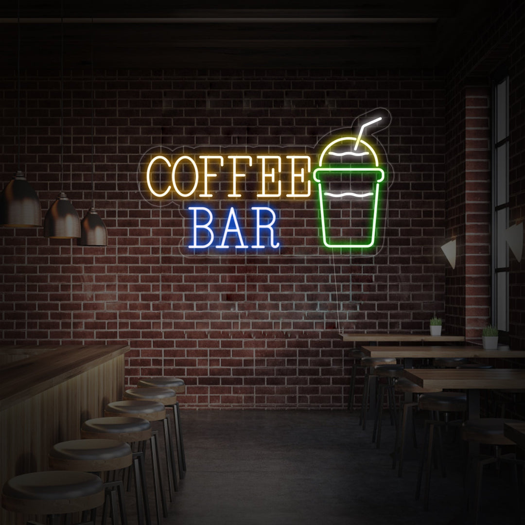 "Tazza da caffè, Coffee Bar" Insegna al neon