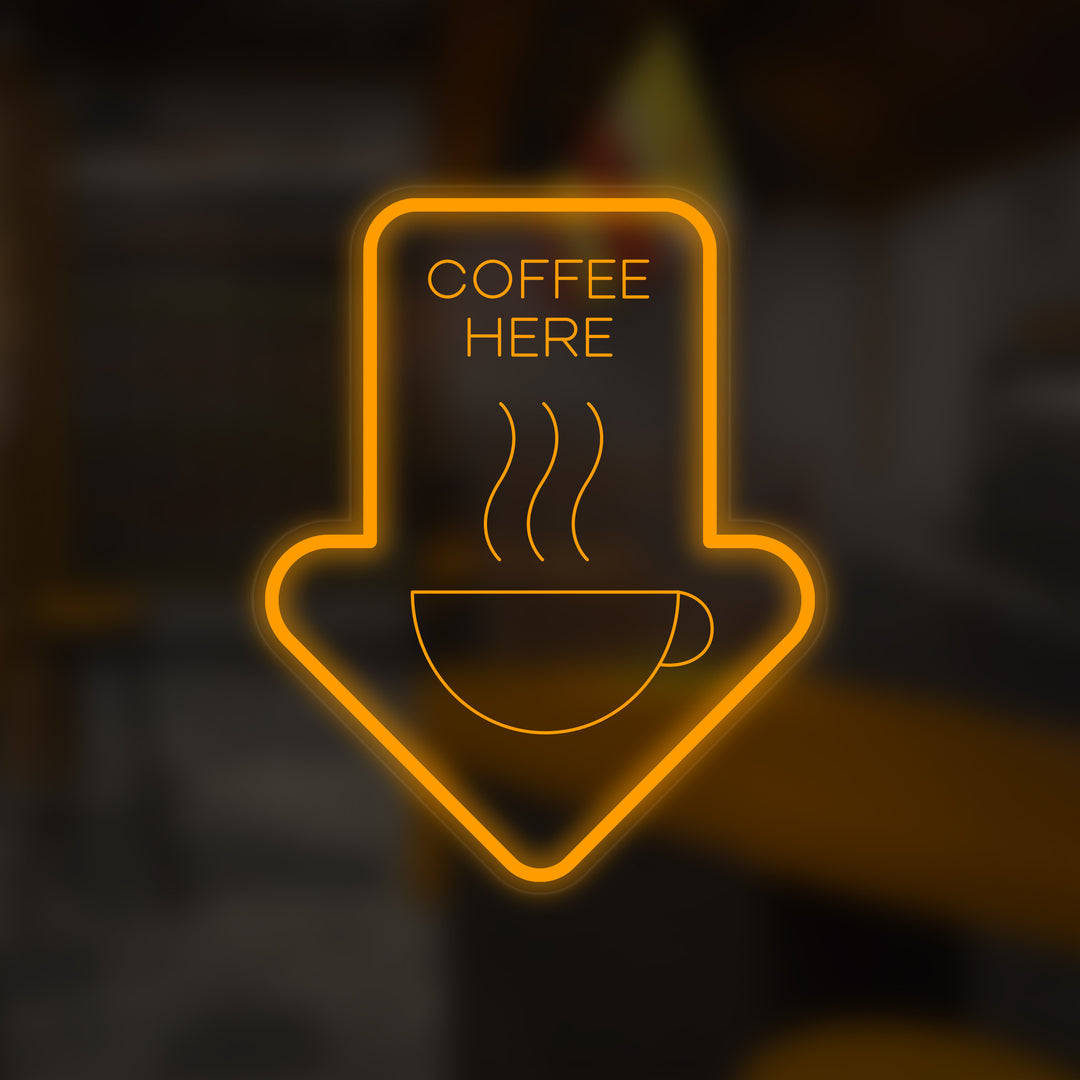 "Caffetteria Coffee Here" Insegna al neon In Miniatura