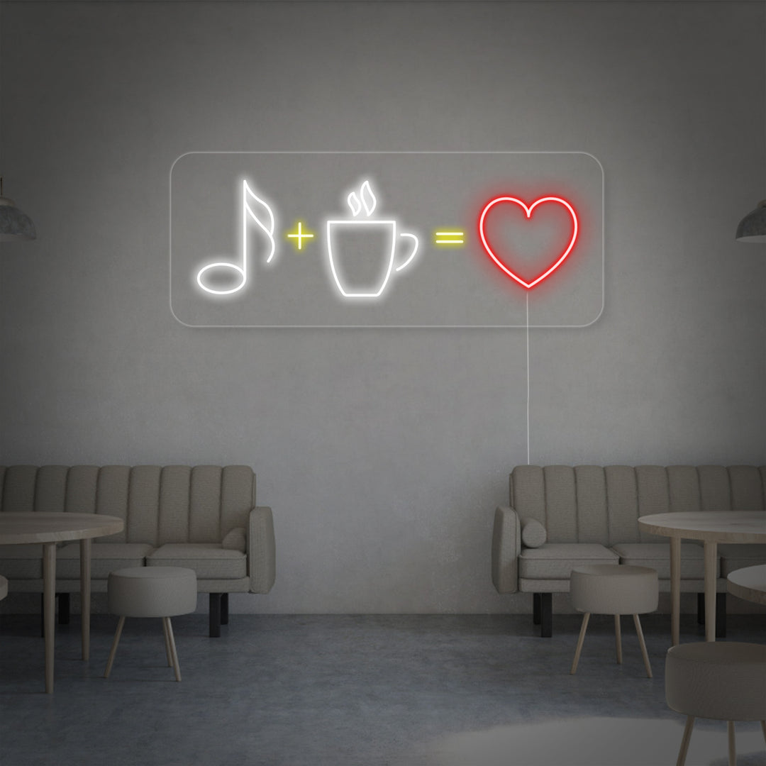 "Caffè Musica Amore" Insegna al neon