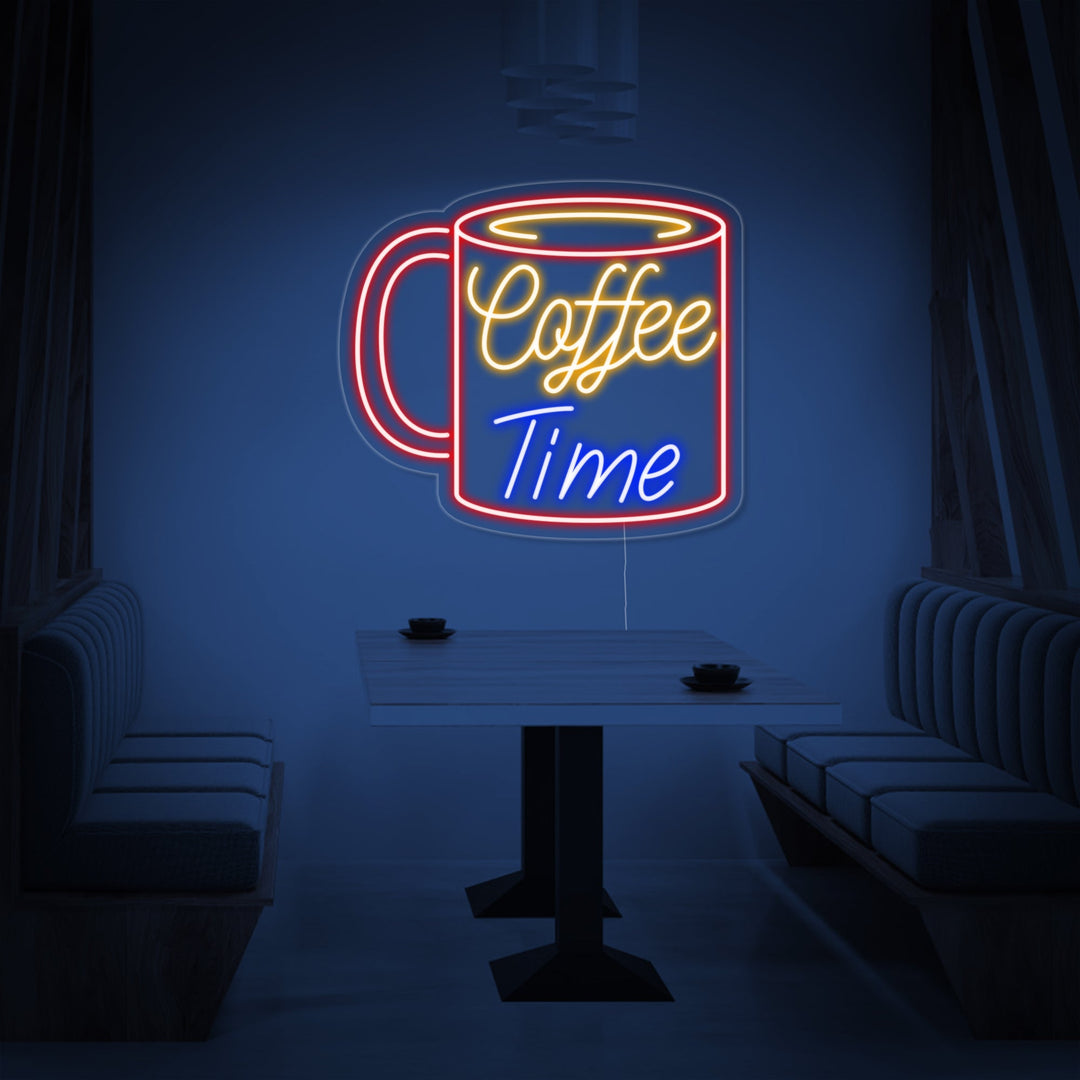 "Tazza, Coffee Time" Insegna al neon