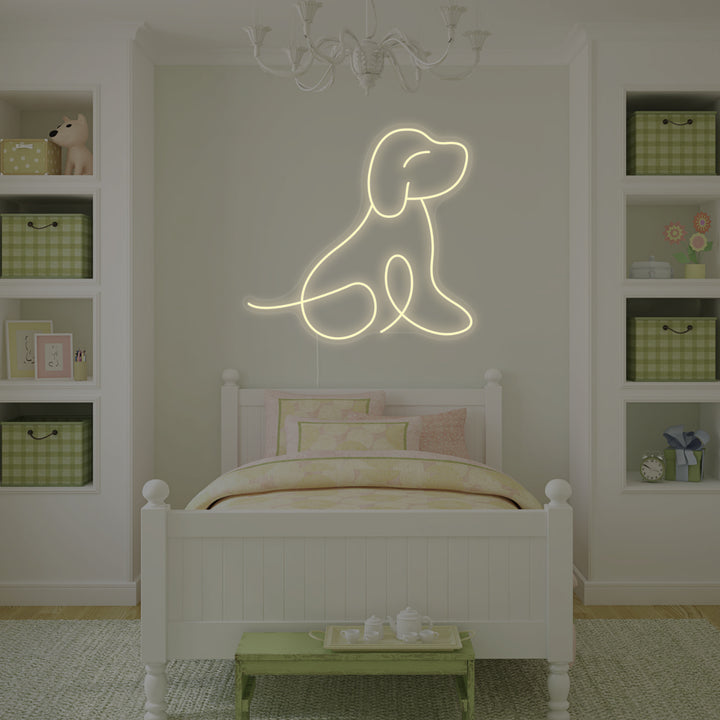 "Cucciolo Di Cane, Decorazione Per La Camera Dei Bambini" Insegna al neon