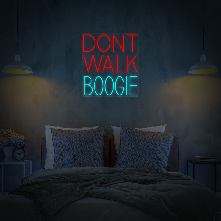 "Dont Walk Boogie Musica Su Vinile" Insegna al neon
