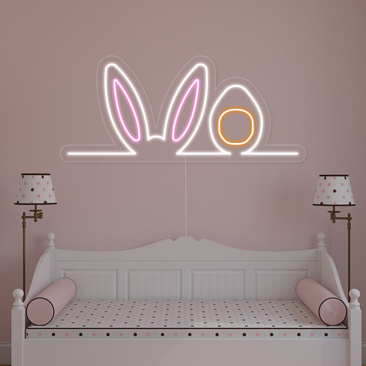 "Orecchie Da Coniglio Pasquale" Insegna al neon