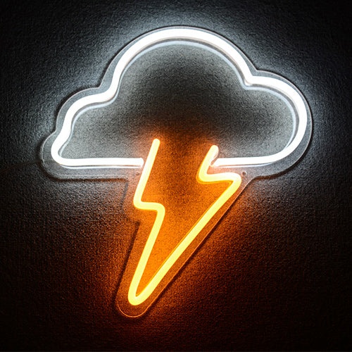 "Elemento Simbolo Nuvola Flash" Insegna al neon
