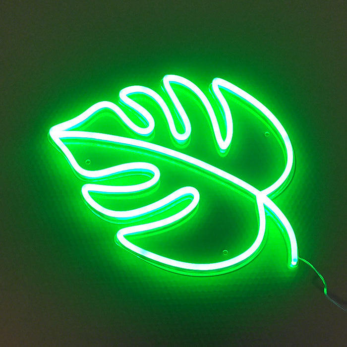 "Elemento Simbolo Foglia Verde" Insegna al neon