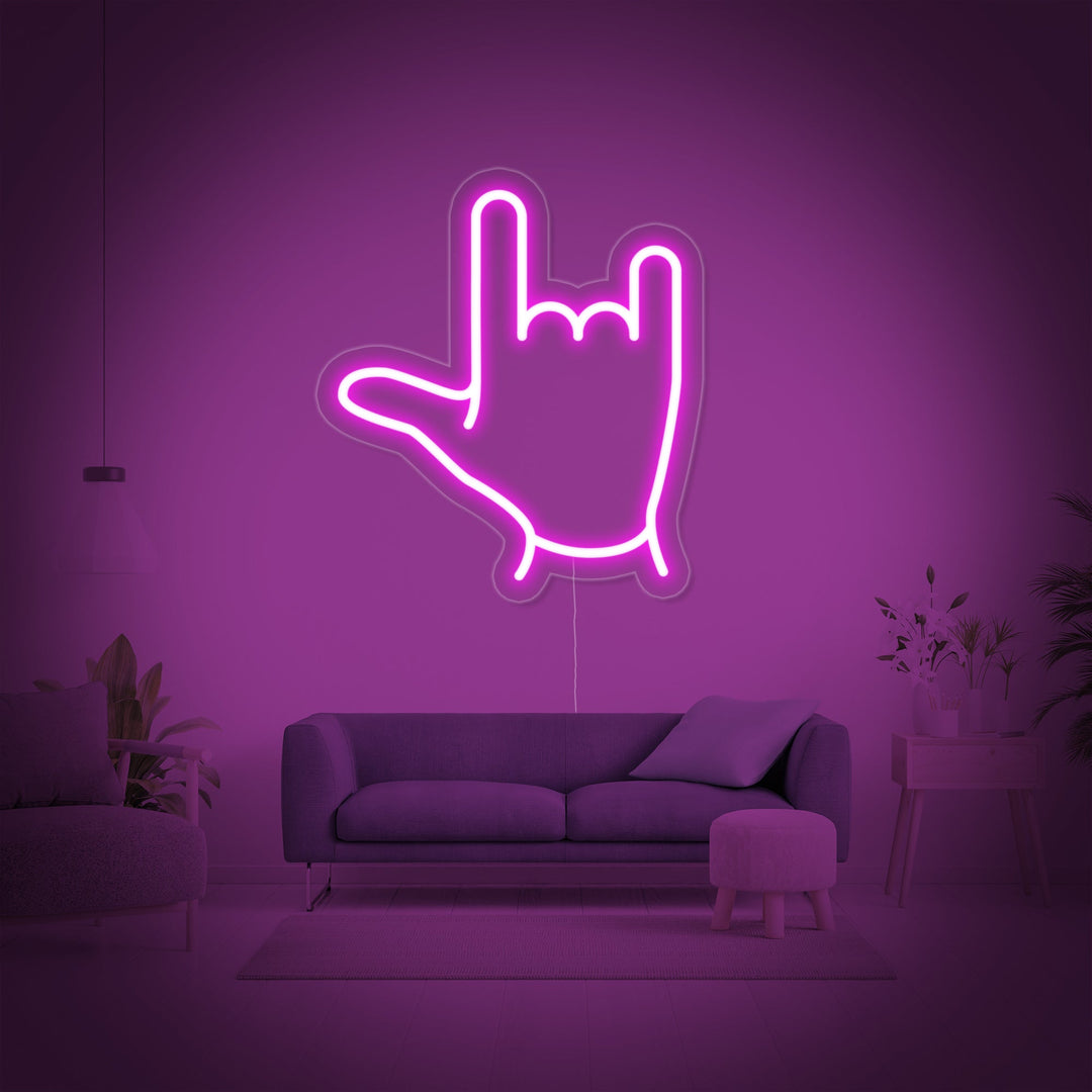 "Emoji Gesto Del Rock" Insegna al neon