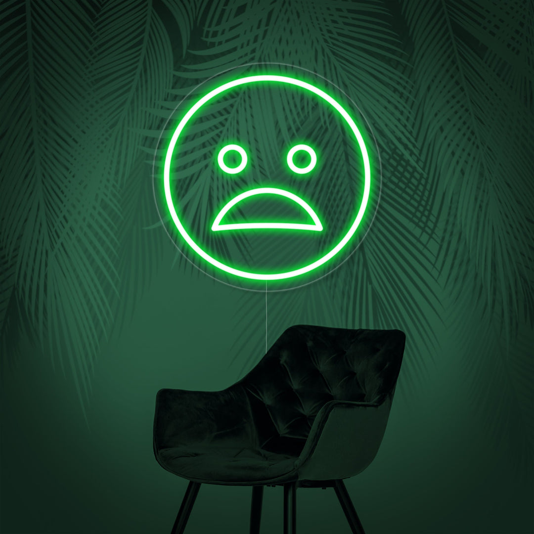 "Emoji Leggermente Triste" Insegna al neon