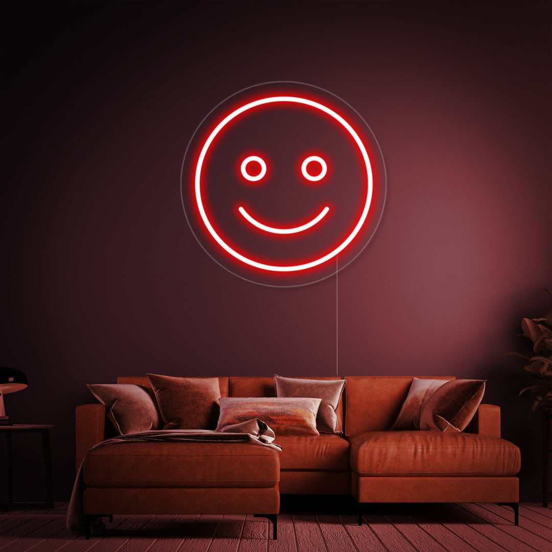 "Emoji Faccia Leggermente Sorridente" Insegna al neon