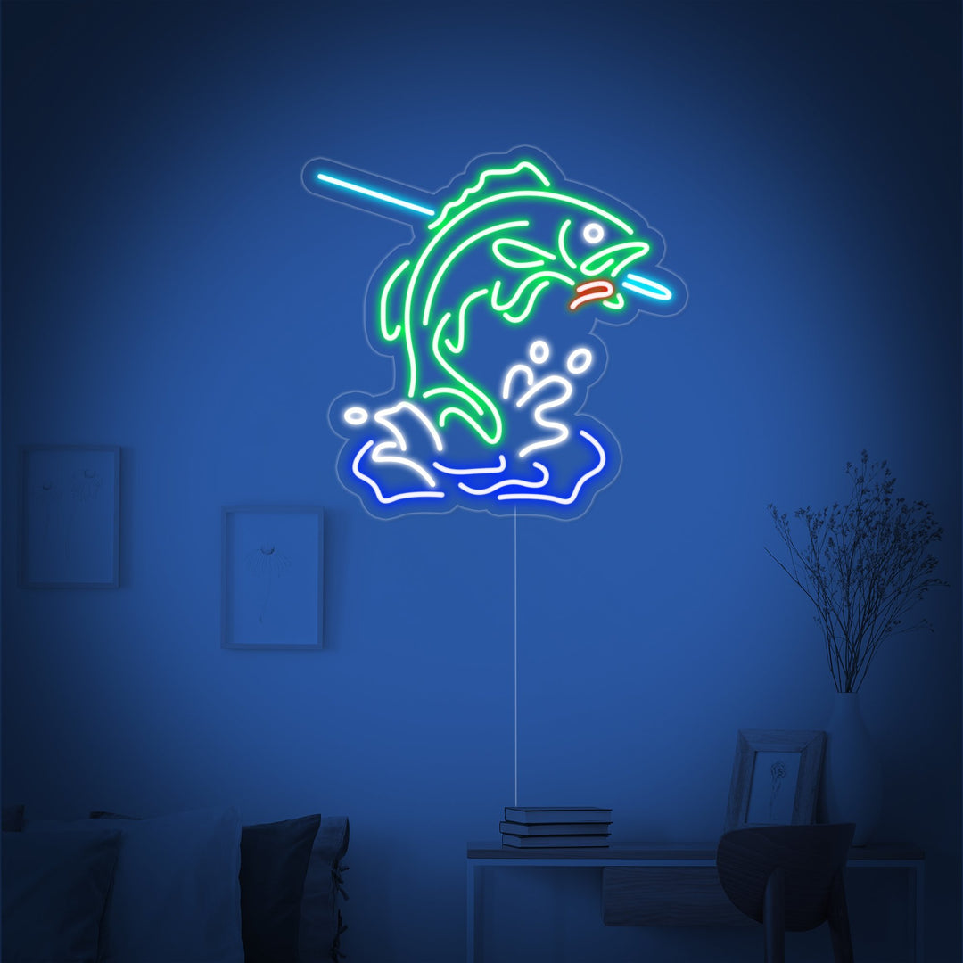 "Pesce All'Amo, Pesca" Insegna al neon