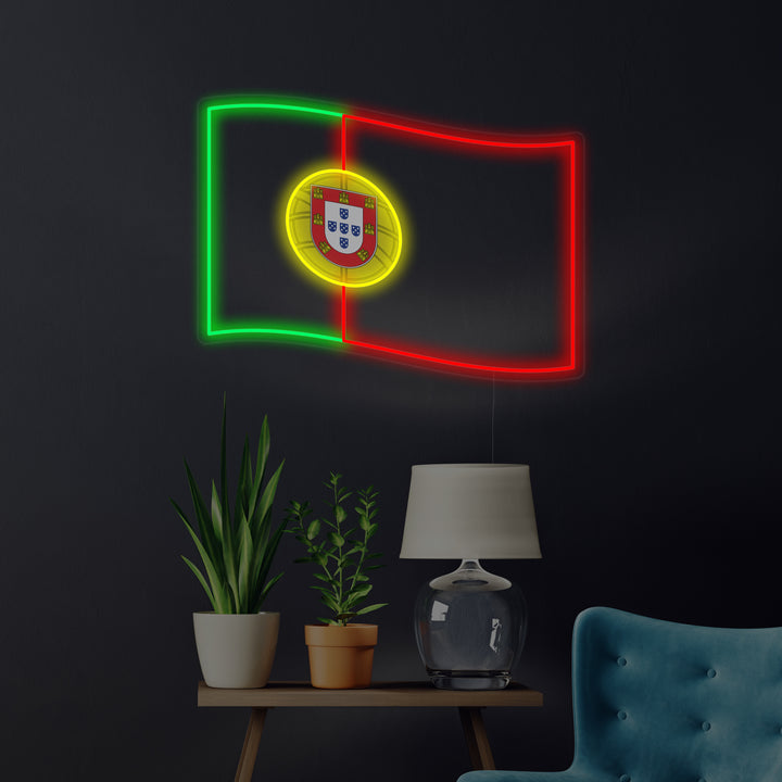 "Bandiera Del Portogallo" Insegna al neon
