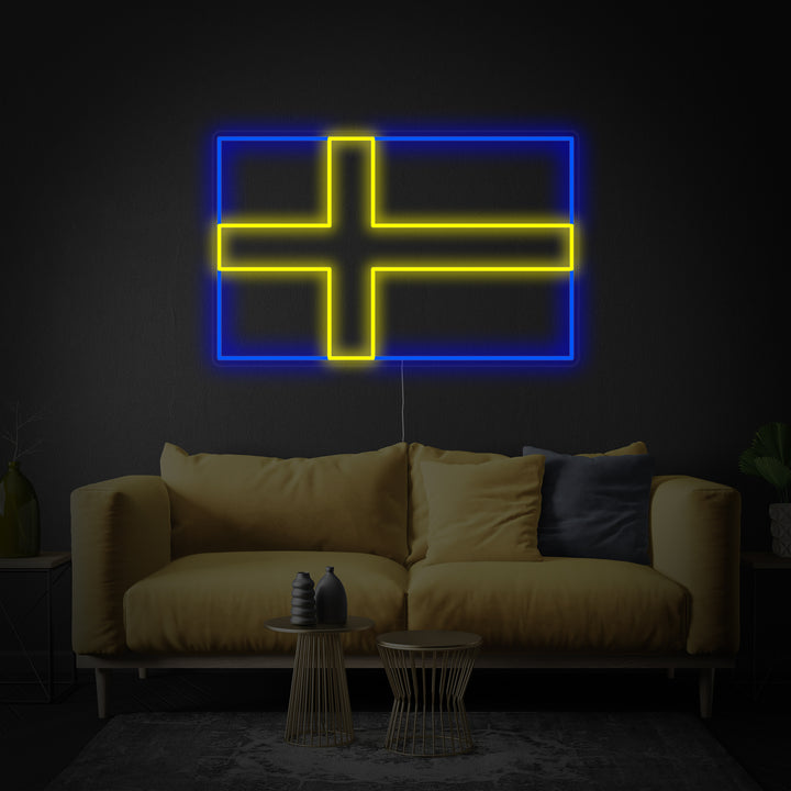 "Bandiera Della Svezia" Insegna al neon
