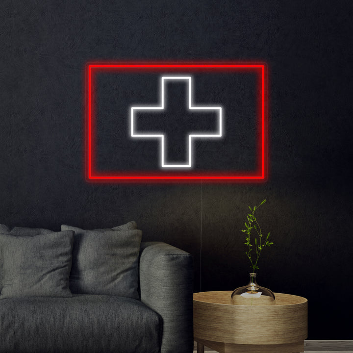 "Bandiera Della Svizzera" Insegna al neon