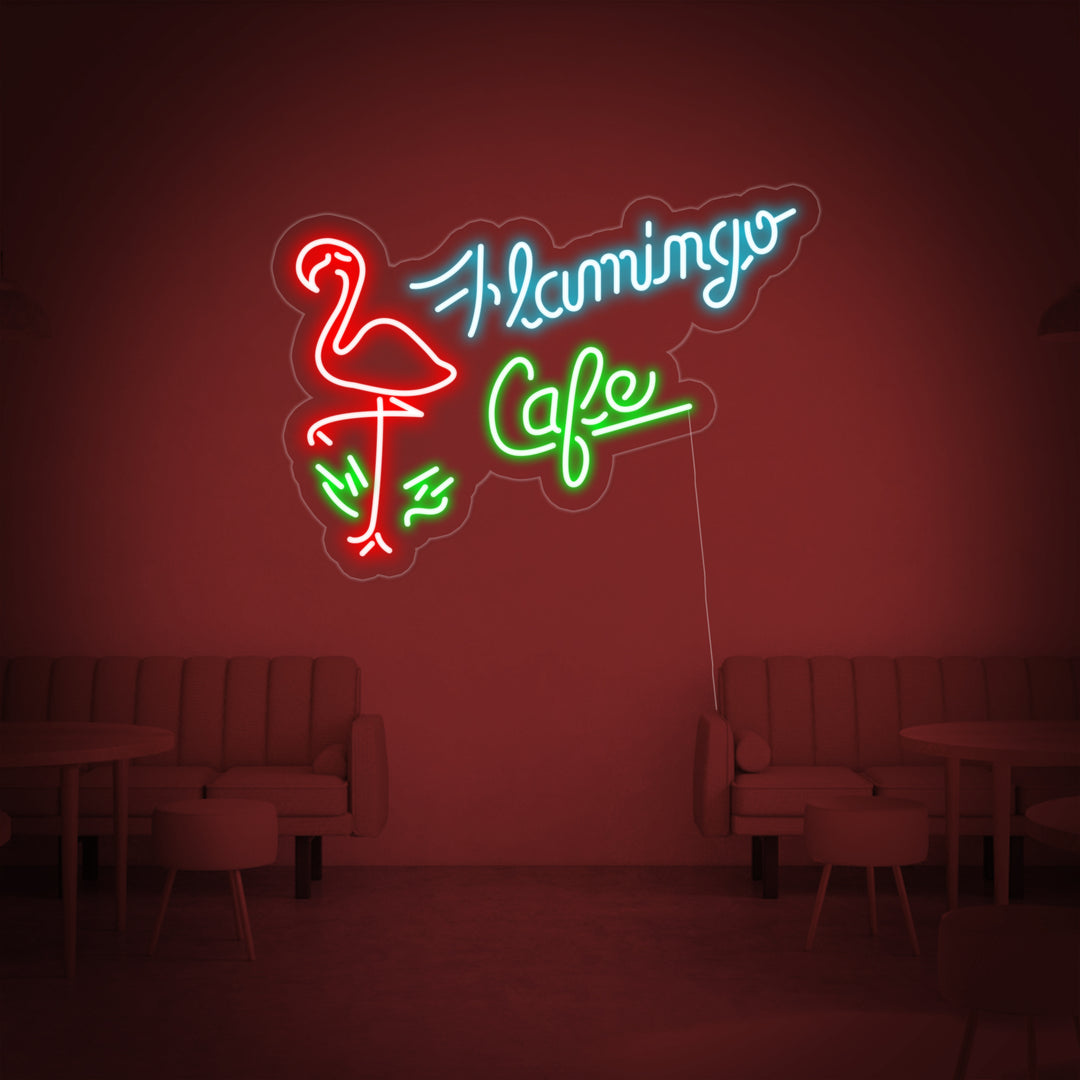 "Flamingo Cafe, Negozio" Insegna al neon