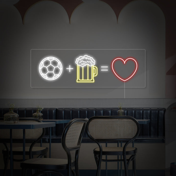 "Calcio Birra Cuore" Insegna al neon