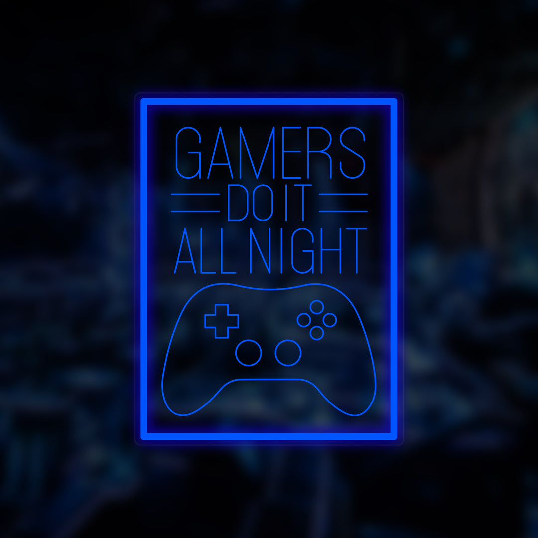 "Gamers Do It All Night" Insegna al neon In Miniatura