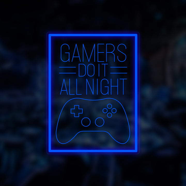 "Gamers Do It All Night" Insegna al neon In Miniatura