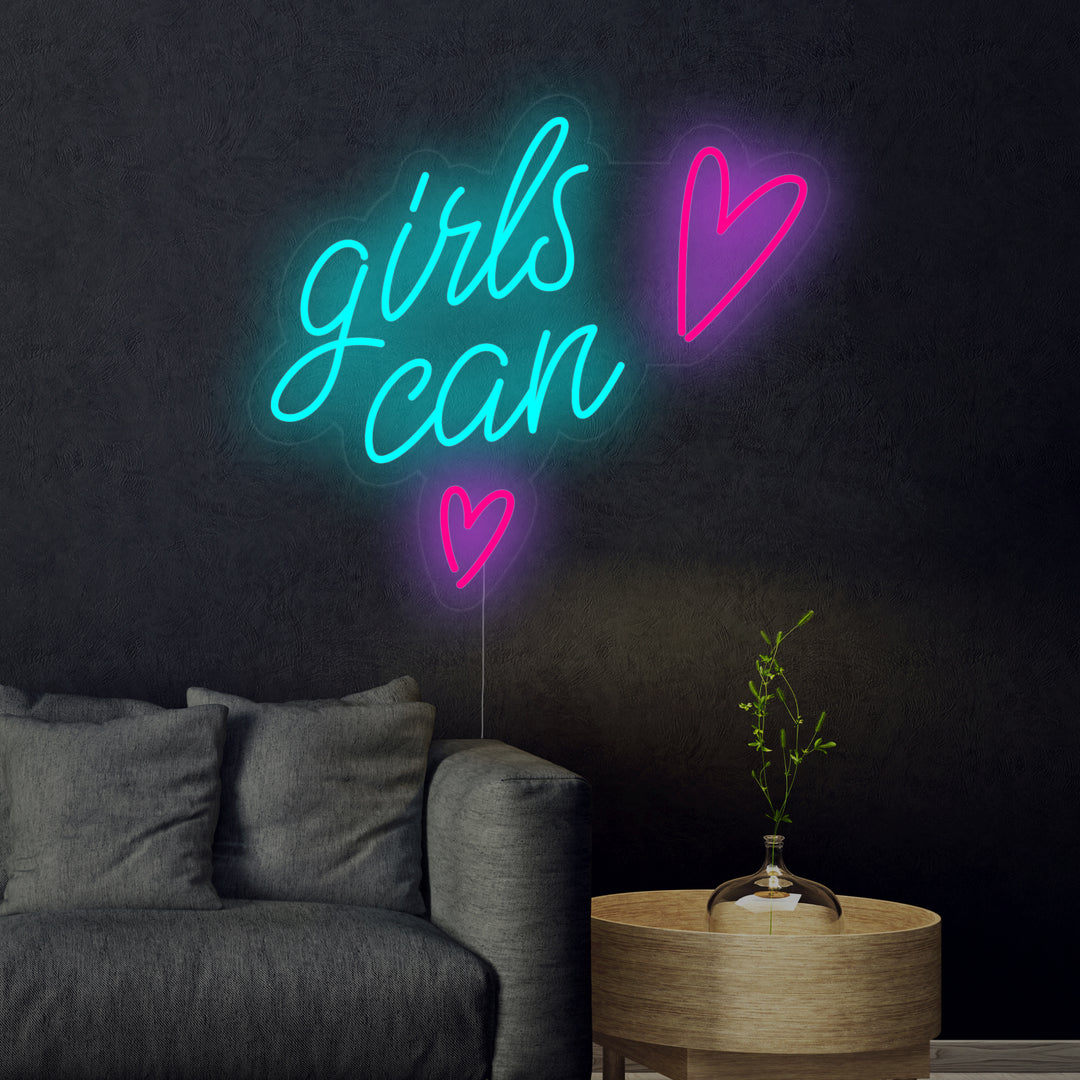 "Girls Can" Insegna al neon