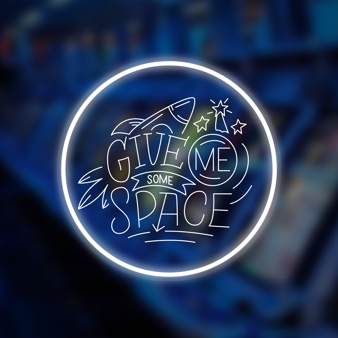 "Give Me Some Space" Insegna al neon In Miniatura