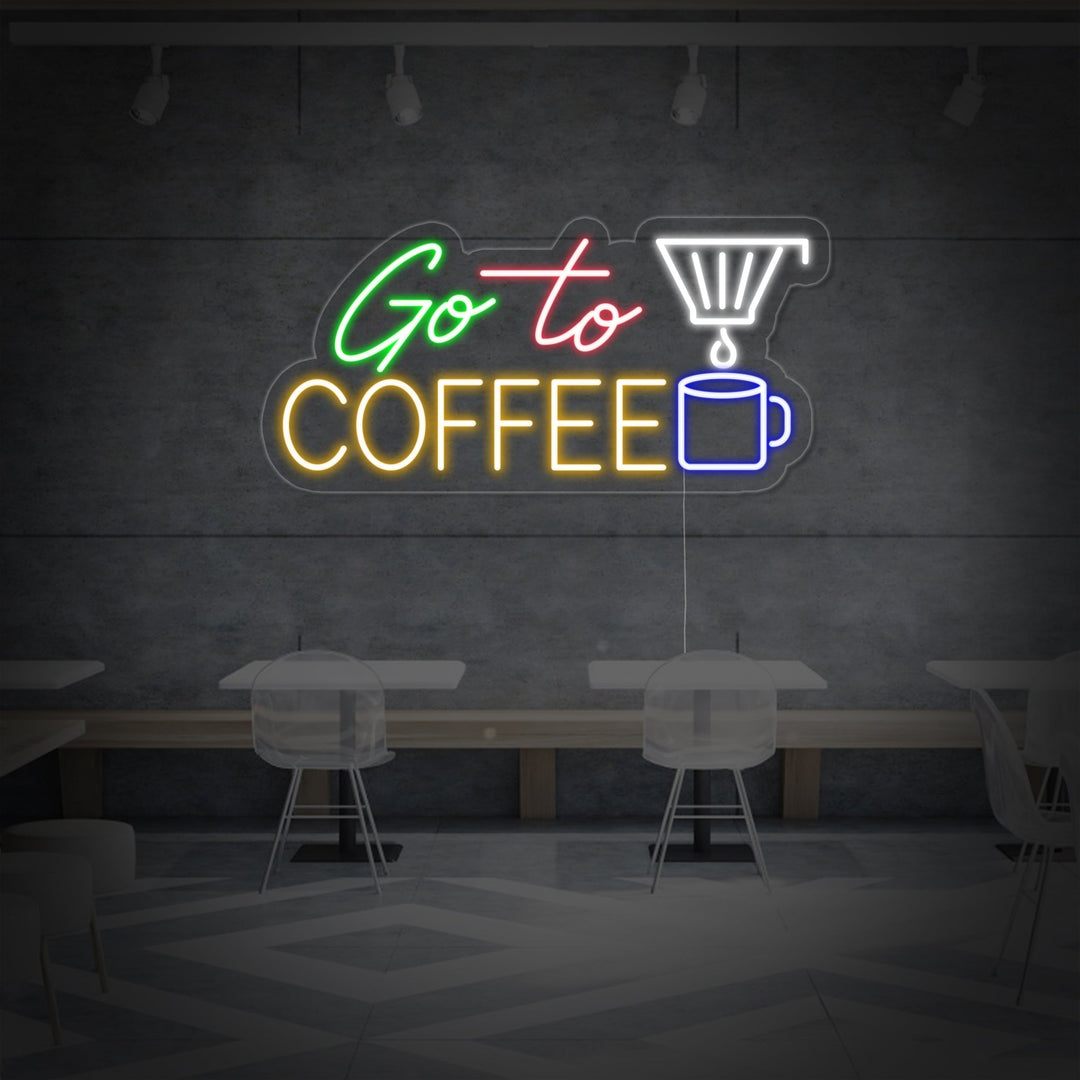 "Go To Coffee" Insegna al neon