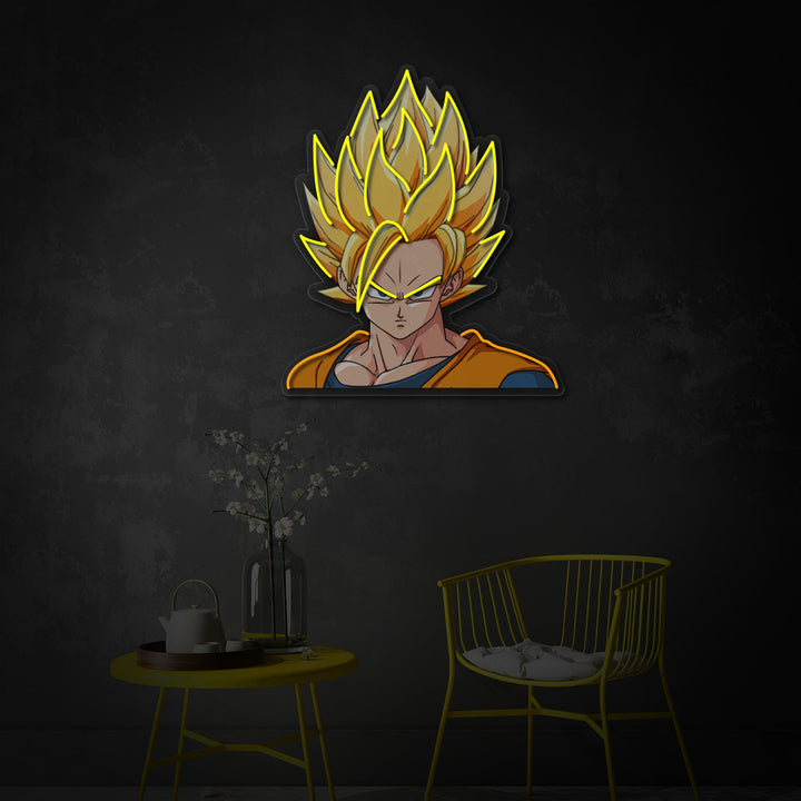 "Goku, anime" Insegna al neon a LED stampata con UV