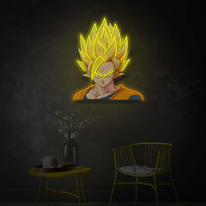 "Goku, anime" Insegna al neon a LED stampata con UV