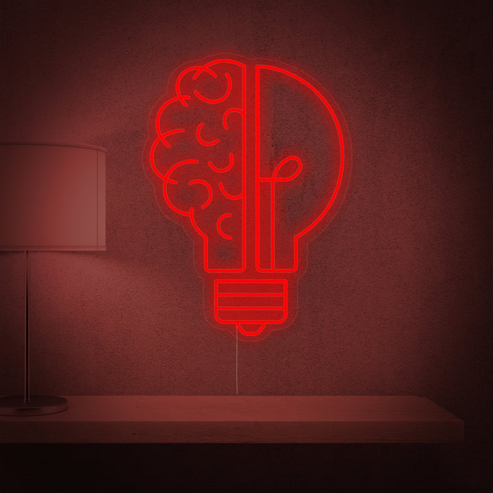 "Buona Idea Lampadina Cervello" Insegna al neon