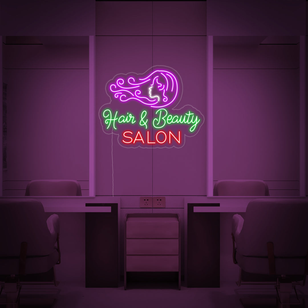 "Hair Salon Hair Beauty Salon" Insegna al neon