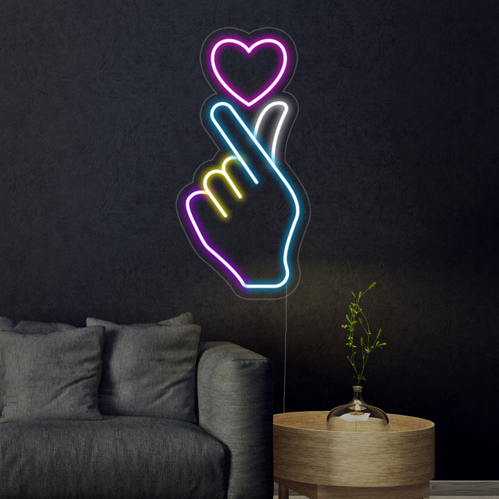 "Mano Cuore" Insegna al neon
