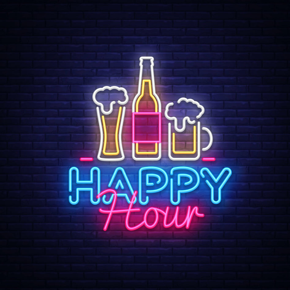 "Bar Happy Hour" Insegna al neon