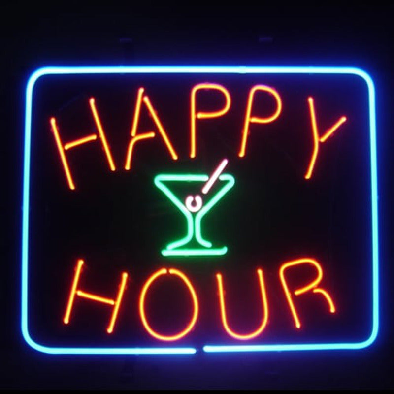 "Happy Hour Bar Birra" Insegna al neon