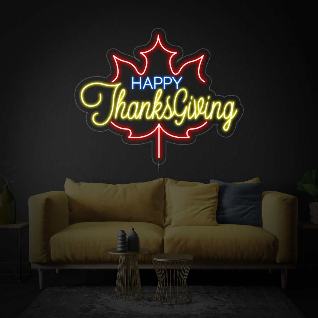 "Happy Thanksgiving" Insegna al neon