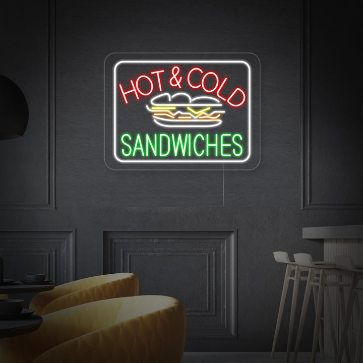 "Hot Cold Sandwiches" Insegna al neon