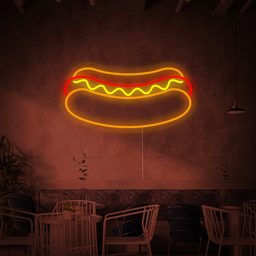 "Cibo Da Ristorante Hotdog" Insegna al neon