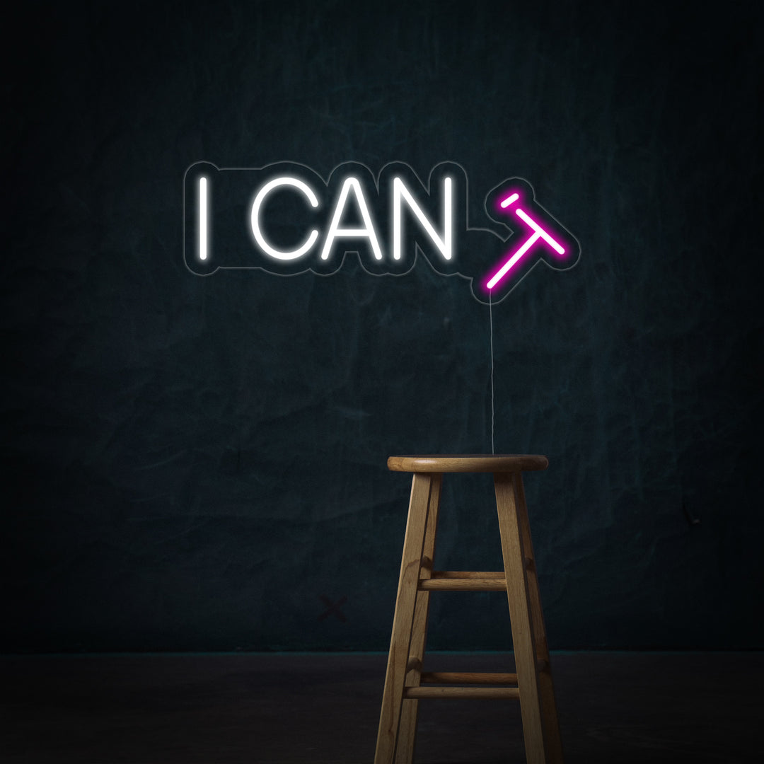 "I CAN T" Insegna al neon