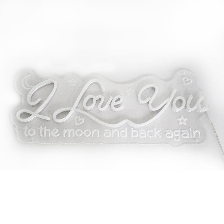 "I Love You To The Moon And Back Again" Mini Insegna al neon