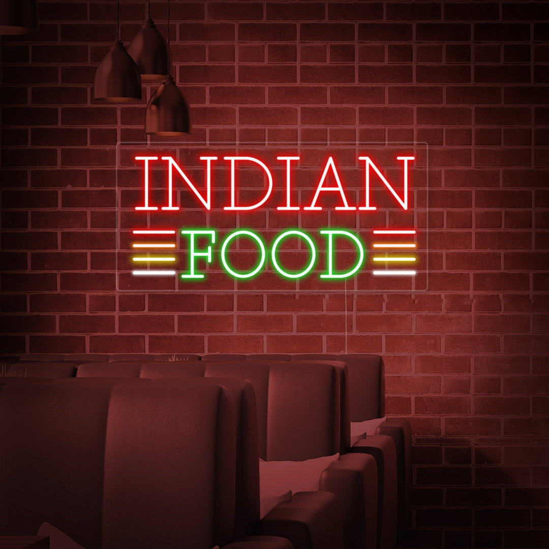 "INDIAN FOOD" Insegna al neon