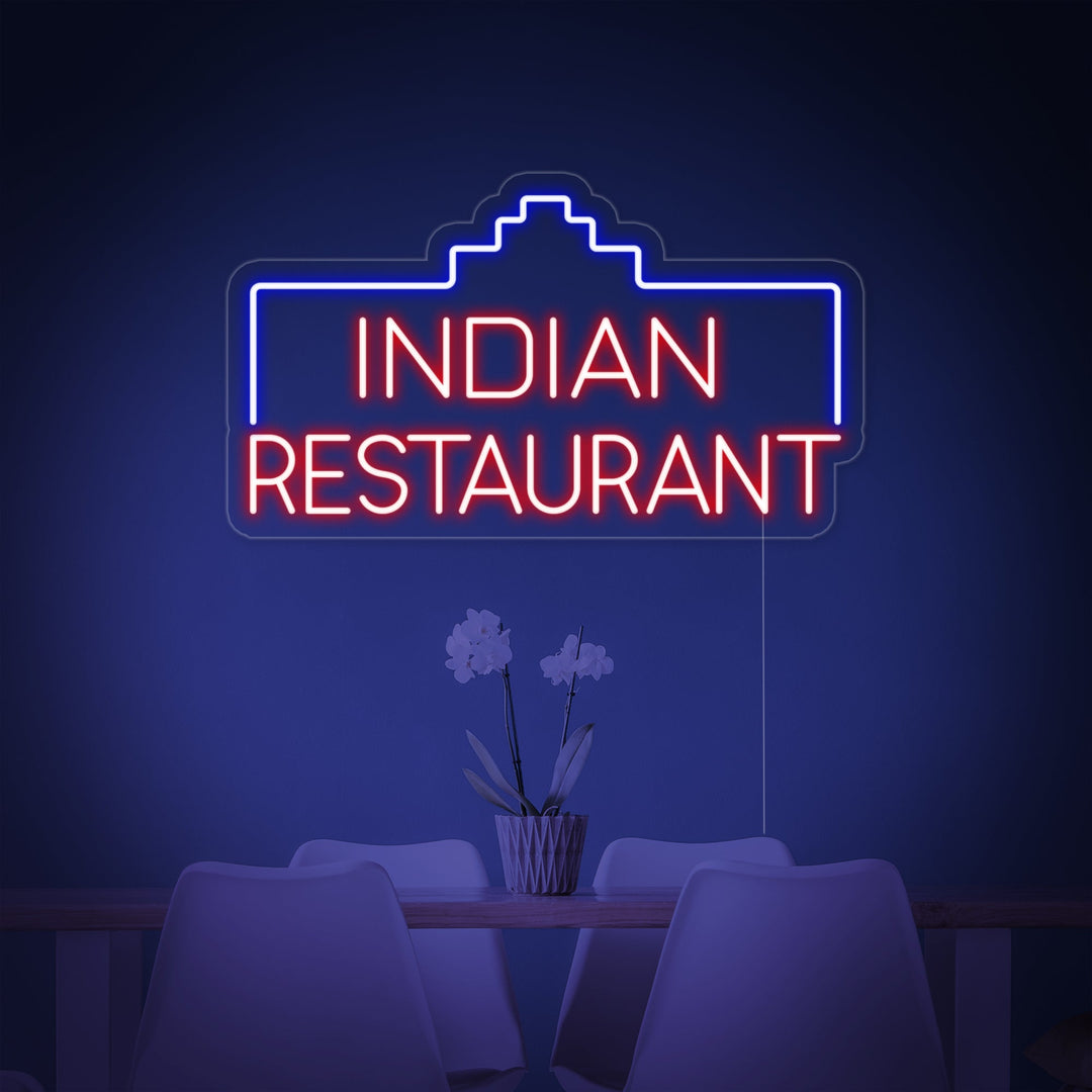 "INDIAN RESTAURANT" Insegna al neon