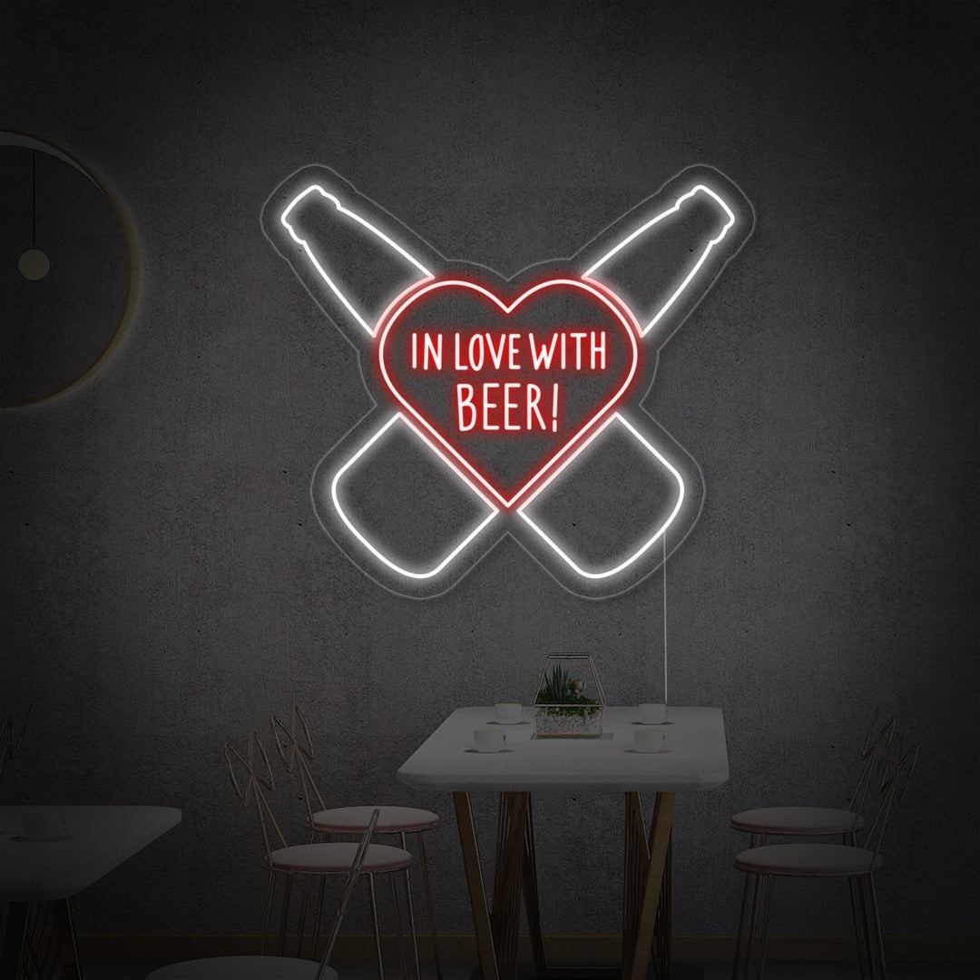 "In Love With Beer Bar" Insegna al neon