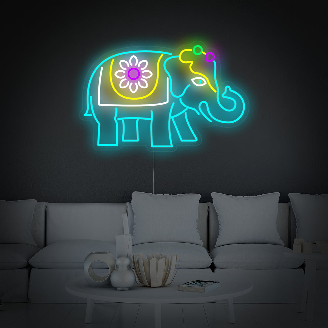 "Elefante Indiano" Insegna al neon