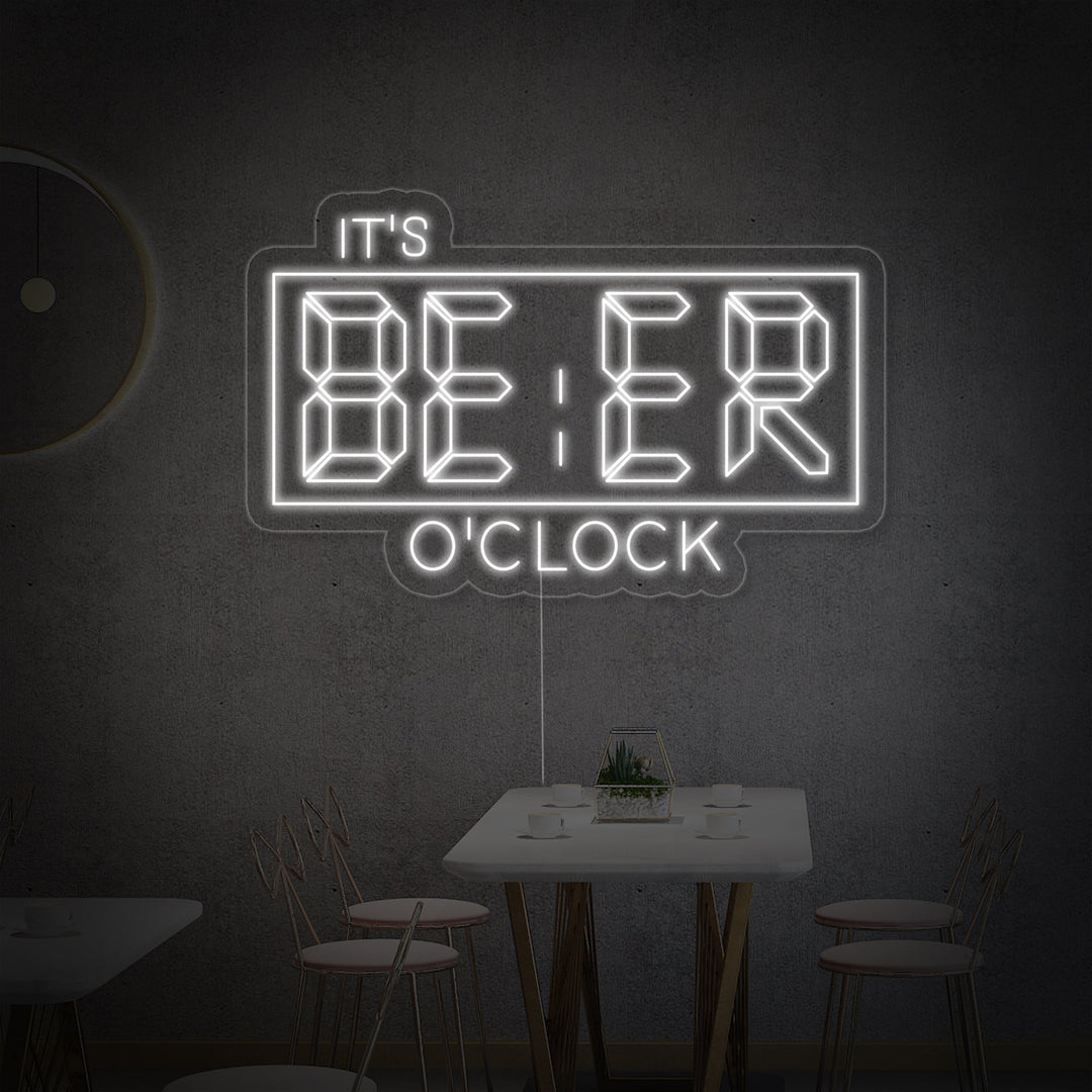 "Its Beer Oclock Bar" Insegna al neon