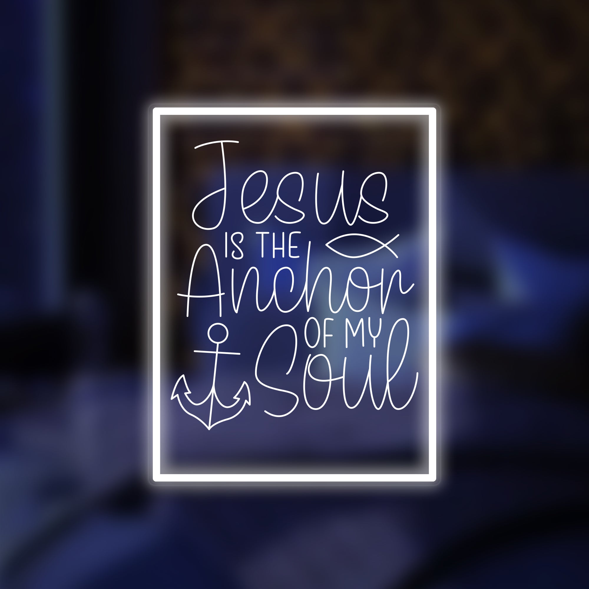 "Jesus Is The Anchor To My Soul" Mini insegna al neon