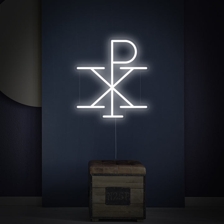 "Gesù Monogramma Di Cristo Chi Rho" Insegna al neon