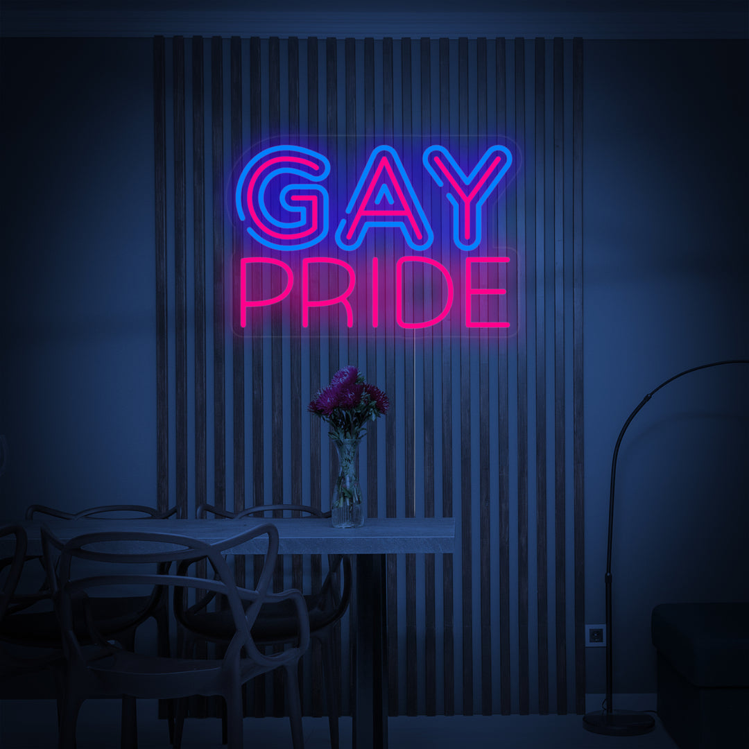 "Bandiera Arcobaleno Lgbt Pride Unica, Gay Pride" Insegna al neon