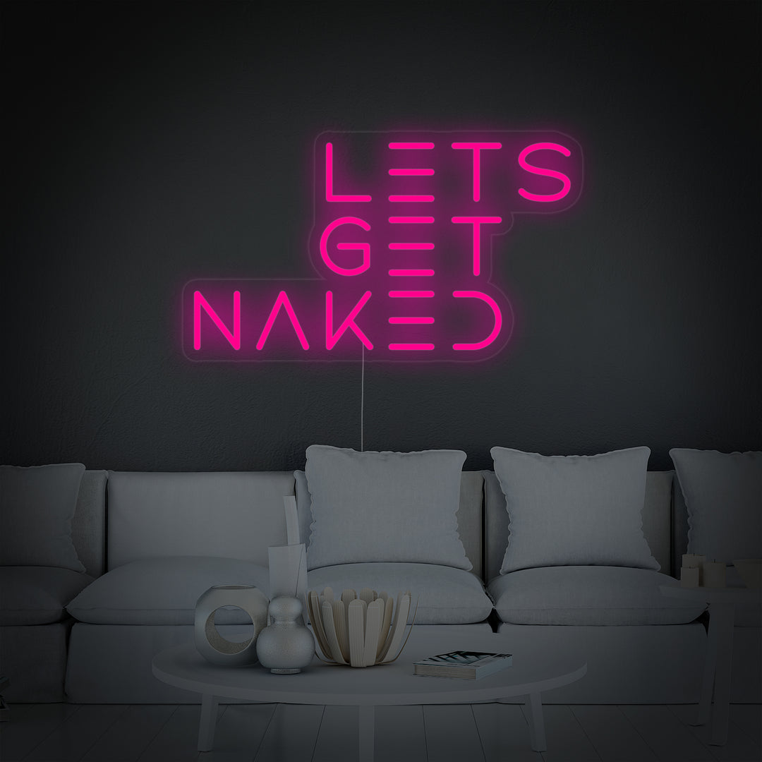 "Lets Get Naked Bathroom" Insegna al neon
