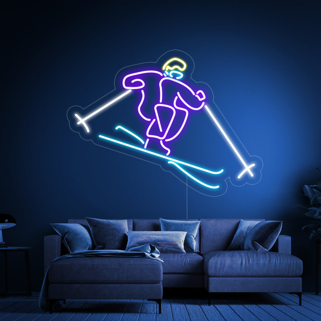 "Logo Di Sciatore" Insegna al neon