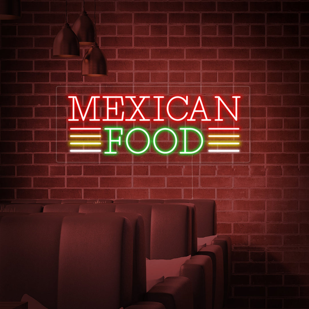 "MEXICAN FOOD" Insegna al neon