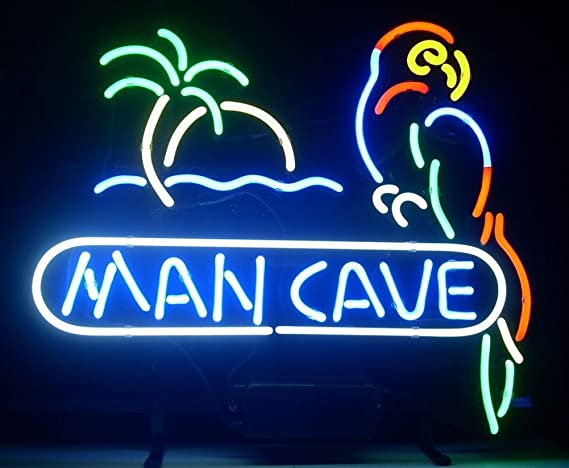 "Man Cave, Pappagallo" Insegna al neon