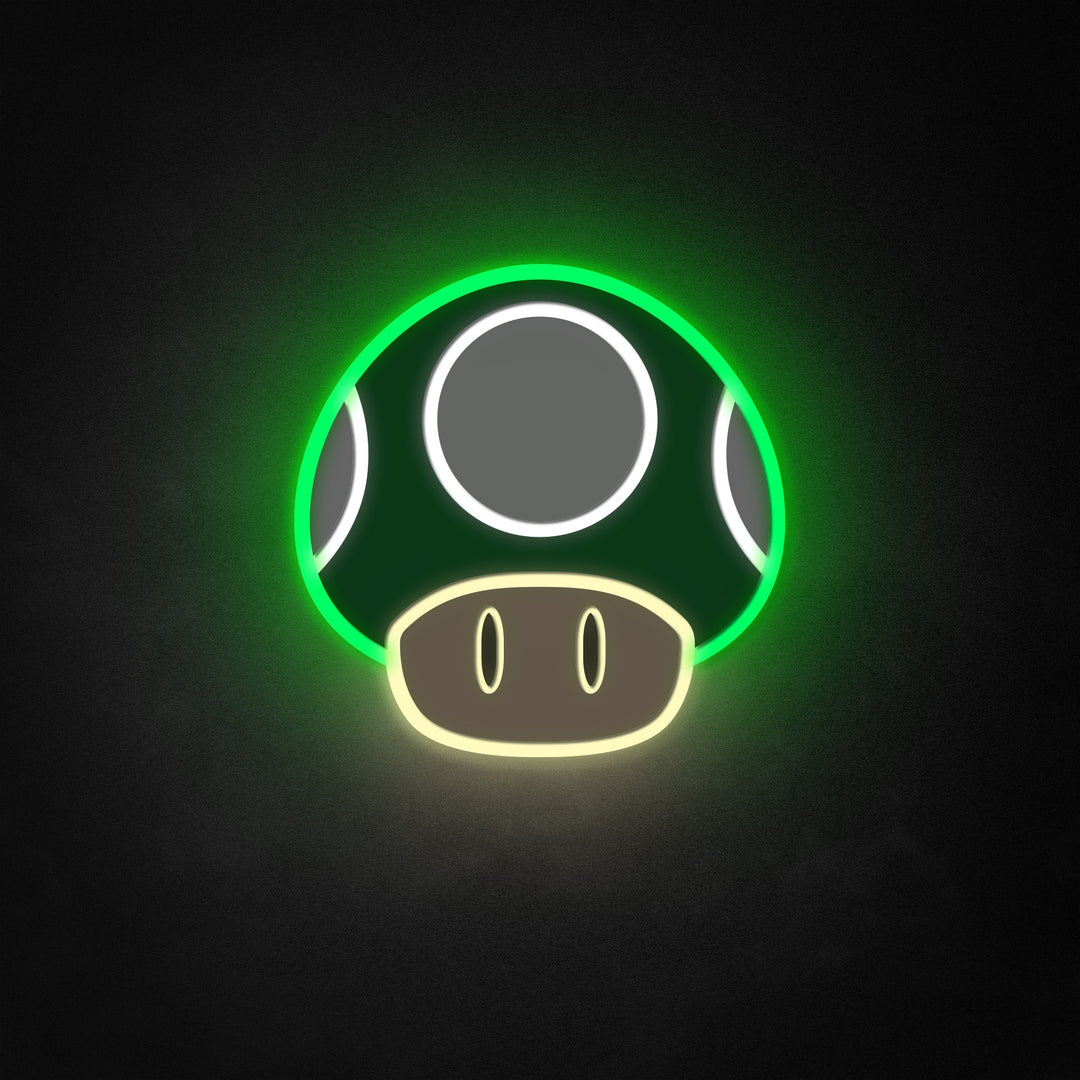 "Mario 1 up Fungo" Neon Like